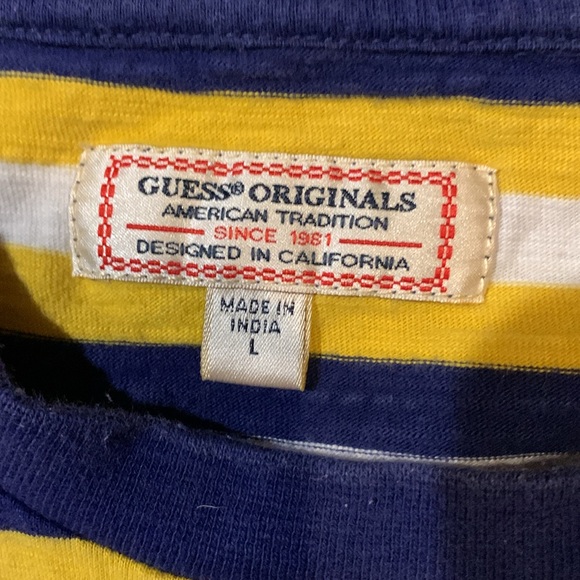 Vintage Men’s Striped Guess T-Shirt - Picture 3 of 3